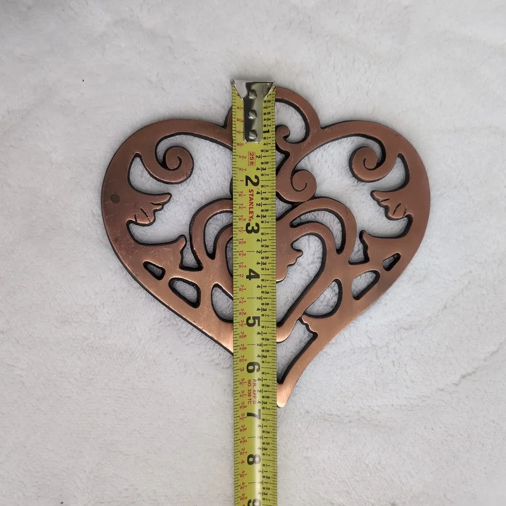 Pampered Chef Trivet Copper Heart Cast Iron Scroll 2006 Round Up from the Heart